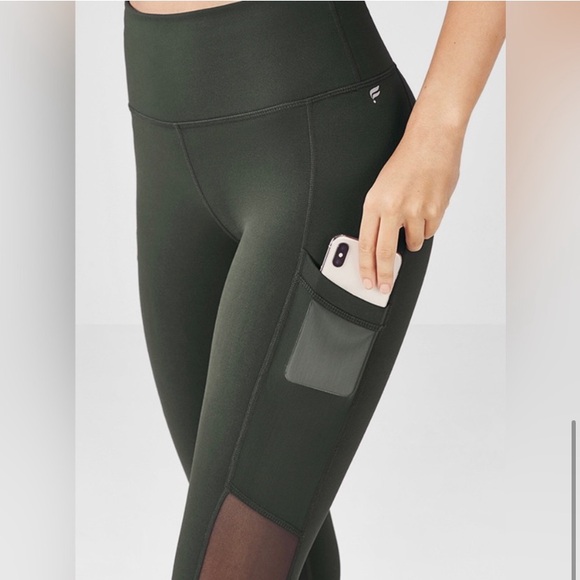 Fabletics PowerHold Legging, High Rise, pockets, sheer panels, 7/8 length, Small - Picture 3 of 5